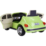 LICENSED RETRO STYLE VW VOLKSWAGEN BUG BEETLE BATTERY OPERATED 12V RIDE ON CAR WITH RC PARENT CONTROL